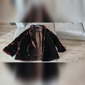 Vintage Lamb mouton chocolate coat
